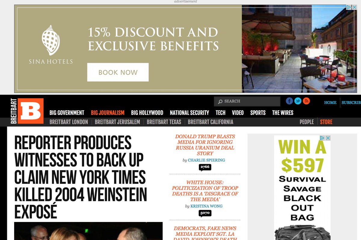 .@SINAHotels  Alert: your ads are popping up on racist/sexist Breitbart. Your hotels are palaces, but no one wants Hate in the room next door. Pls block your ads from appearing on such awful sites. Thanks! @slpng_giants