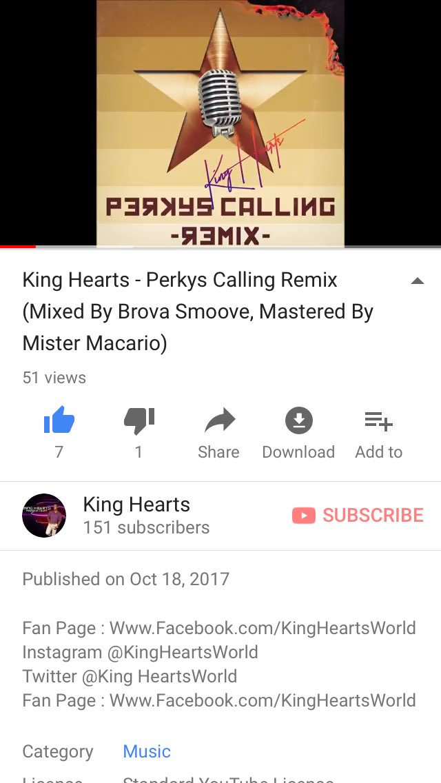 KingHeartsWorld's tweet photo. Listen to my new song on YouTube @kingheartsworld https://t.co/hc8WQNeaum #Subscribe/Comment/Share #perkyscalling #remix #kinghearts https://t.co/TIQJtX9UbO