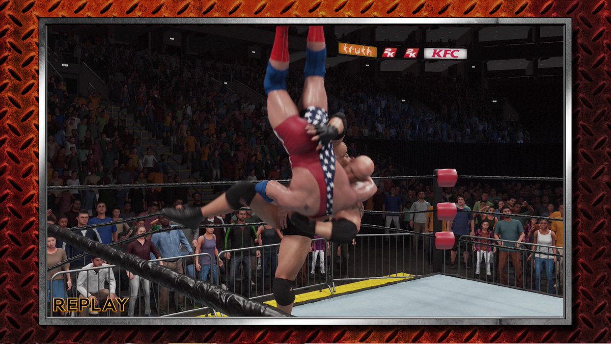 John_oculus's tweet photo. #Goldberg vs #KurtAngle #Wwe vs #wcw in #wwe2k18  #PS4share https://t.co/SLOOKLznTo