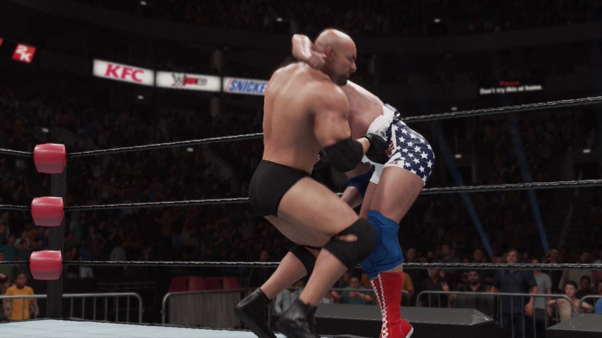 John_oculus's tweet photo. #Goldberg vs #KurtAngle #Wwe vs #wcw in #wwe2k18  #PS4share https://t.co/SLOOKLznTo