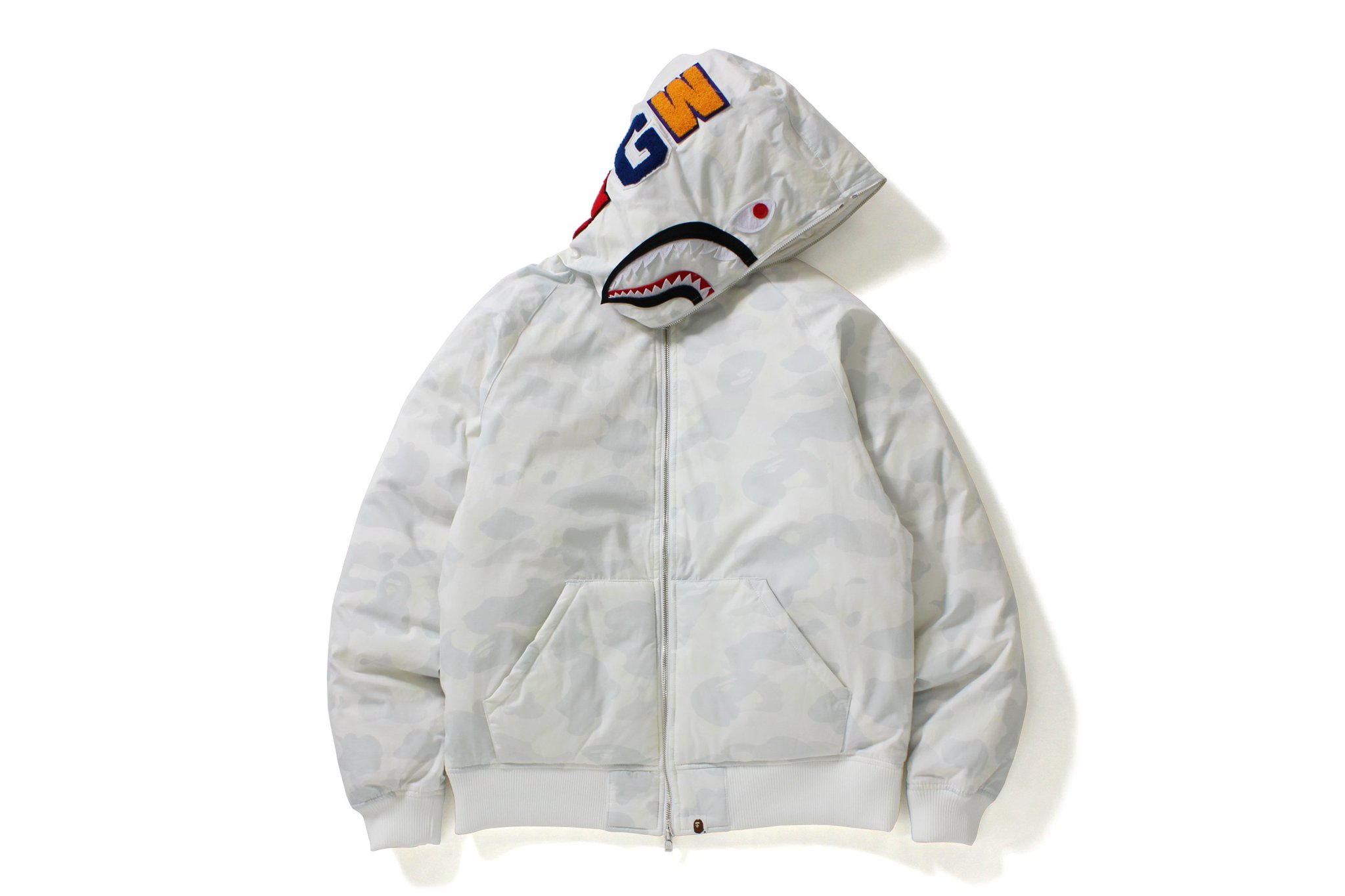 bape shark hoodie down jacket