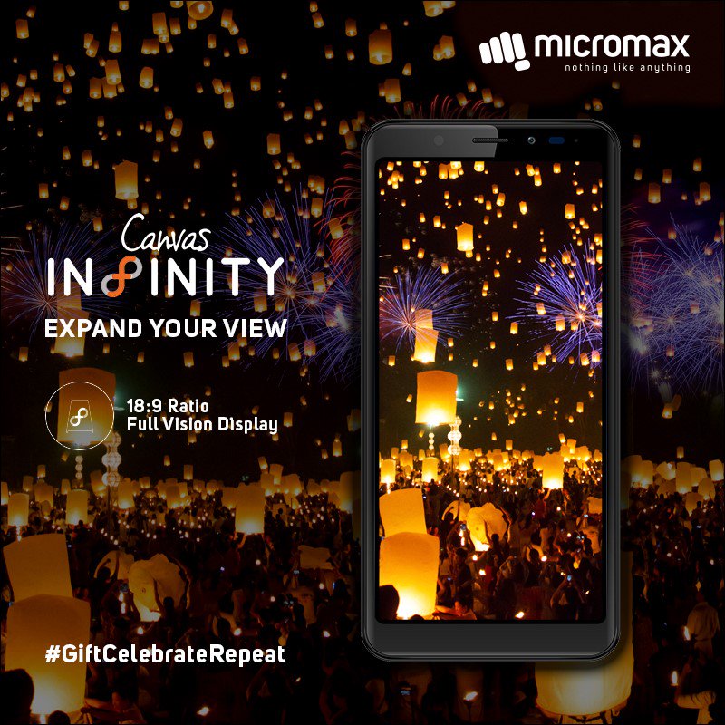 Micromax__India's tweet photo. This festive season, gift more of what matters with the #CanvasInfinity.
Available @amazonIN: https://t.co/9jurCRtwQu & stores near you. https://t.co/UaJJSbyQtL
