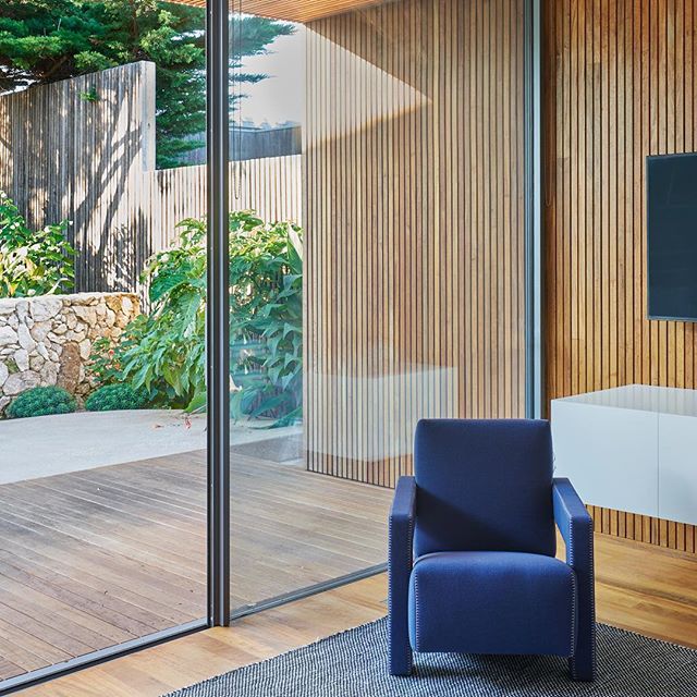 A serene space for relaxation and thought in the Cassina Utrecht armchair in a recent project by Carr Design Group: bit.ly/2yW1OEg