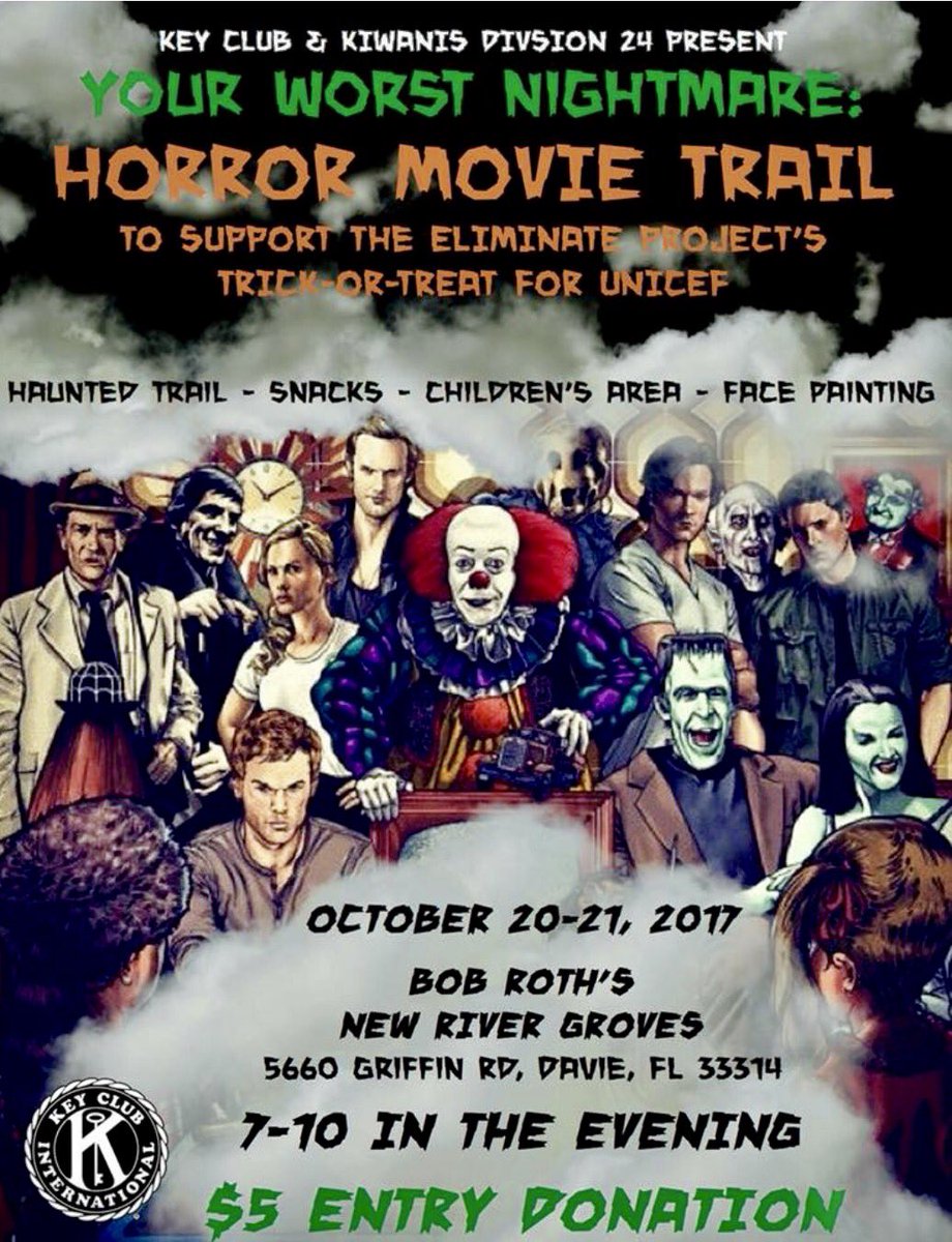 SPHSCOLLINS's tweet photo. Need something to do this weekend? Tonight &amp; tomorrow night 7pm-10pm.... stop by our Horror Movie Trail... it will be your worst nightmare! https://t.co/XIc5dzzy1k