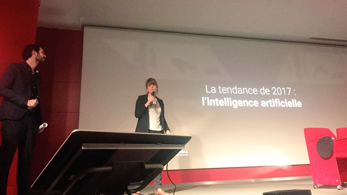 Willa_off's tweet photo. @bnpp_cardif @carolineramade @Nathaliedore @antoninocorazon @Cap_Digital @Inria @BNPParibas Pour débuter, pédagogie autour de l'IA avec @antoninocorazon et @MillieServant de @Cap_Digital #IA #DIWeek2017 https://t.co/Nrd7DTDVmG