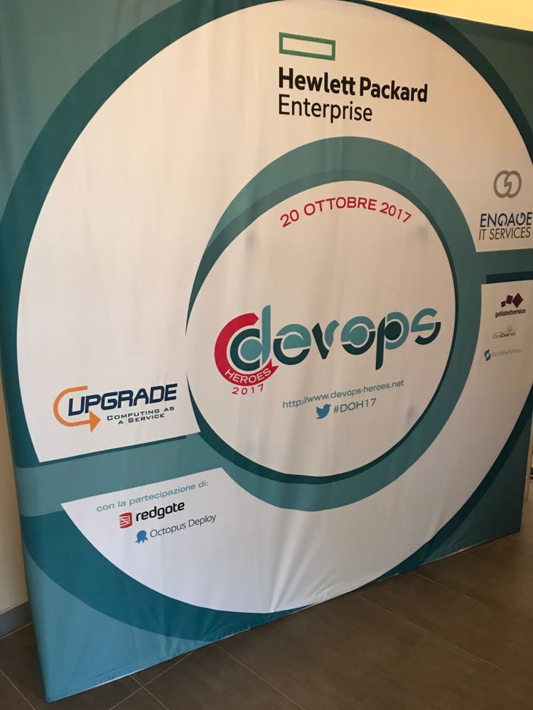 HPE_Italy's tweet photo. Oggi siamo #sponsor dell'evento #DOH17 con @upgrade_srl. #DevOps #heros #WeAreHPE https://t.co/ysmDP9mCYe