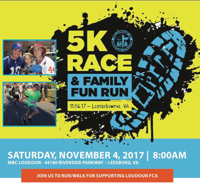LAST CHANCE for early bird rates! Sign up now for our first ever 5k Race &amp; Family Fun Run on November 4th! LoudounFCA.org/5k