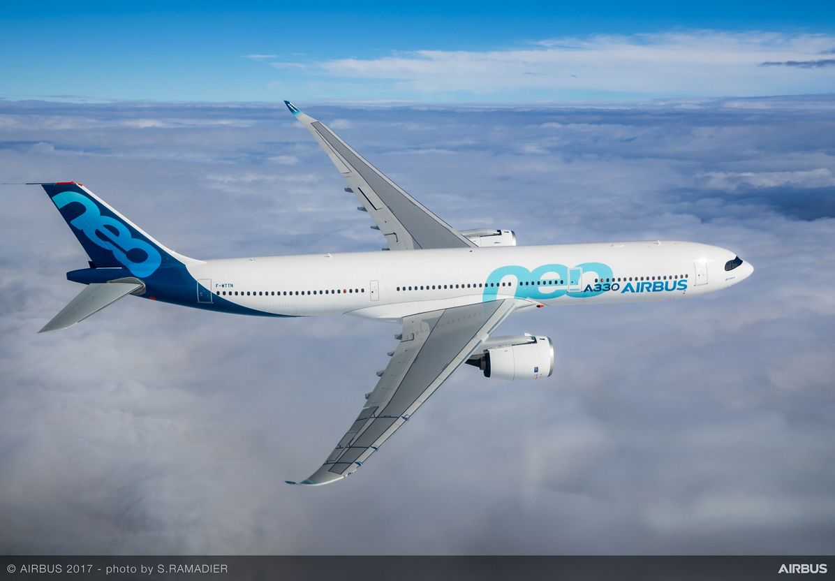 1st flight of #A330neo confirms our widebody leadership w/ high-span wings, connected cockpit &amp; more. goo.gl/a76gtn #A330neoFF