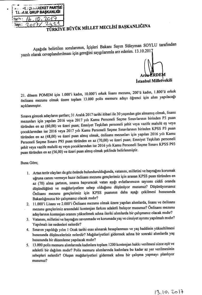 arzuerdemtc's tweet photo. #POMEM alımlarıyla ilgili soru önergemizi verdik. Gençlerimizin sesi olmaya devam edeceğim. Mücadeleniz mücadelemdir. https://t.co/OICgRYFCyy