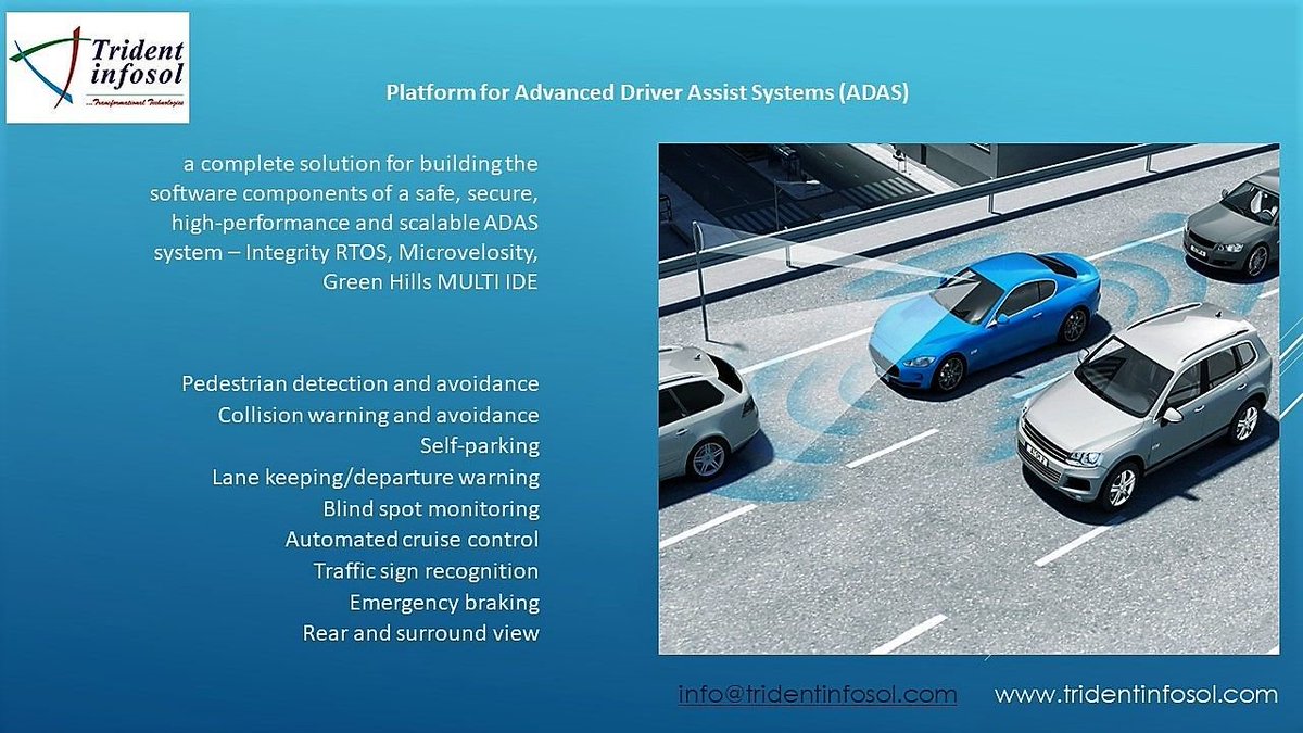 tridentinfosol's tweet photo. Platform for Advanced Driver Assist Systems (#ADAS) - https://t.co/xwepKJtayI #IntegrityRTOS #Automotive https://t.co/zHslTAGPAv