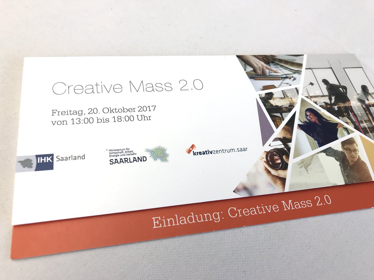 ReinhardKarger's tweet photo. Und gleich bei Creative Mass in der #IHK in #Saarbrücken #cm2017 über #KI und #Kreativwirtschaft https://t.co/0yethTyyj0 https://t.co/nhgvov2mUz