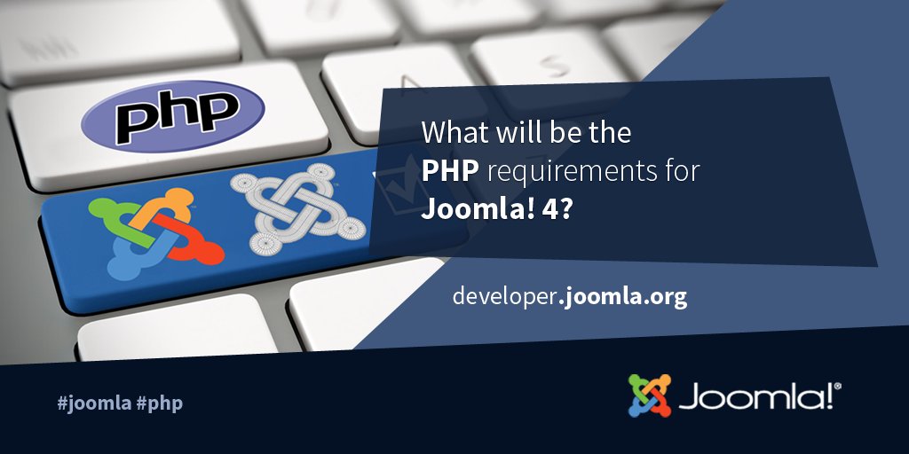 joomla's tweet photo. Did you know that #Joomla 4 will require PHP 7? 
Upgrade your #PHP version to benefit from the great improvements of the latest PHP version!
Learn more at https://t.co/jOfqO9r6ir
#developer #Website #HOSTING https://t.co/tik5ZsTvfd