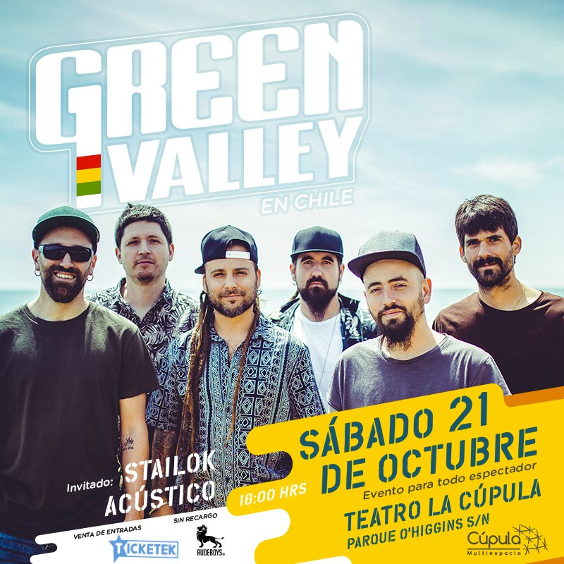 MAD91Familia's tweet photo. #Mañana @greenvalleyband prende #fuegoverde en #CHILE!!
Con #Stailok Acústico en el Teatro #LaCúpula!
A las 18H
*Evento para todo espectador https://t.co/V0j7ACK8vX