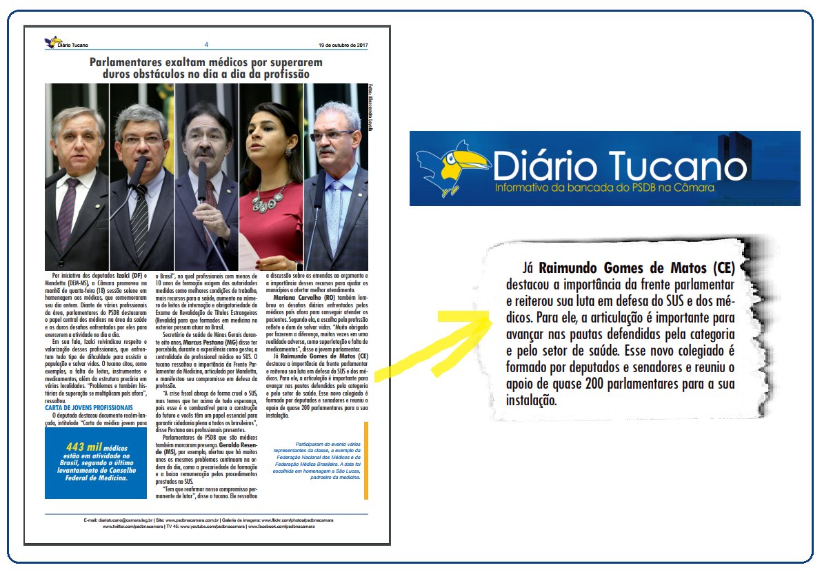 Do Jornal Diário Tucano, informativo da Bancada do PSDB na Câmara dos Deputados: