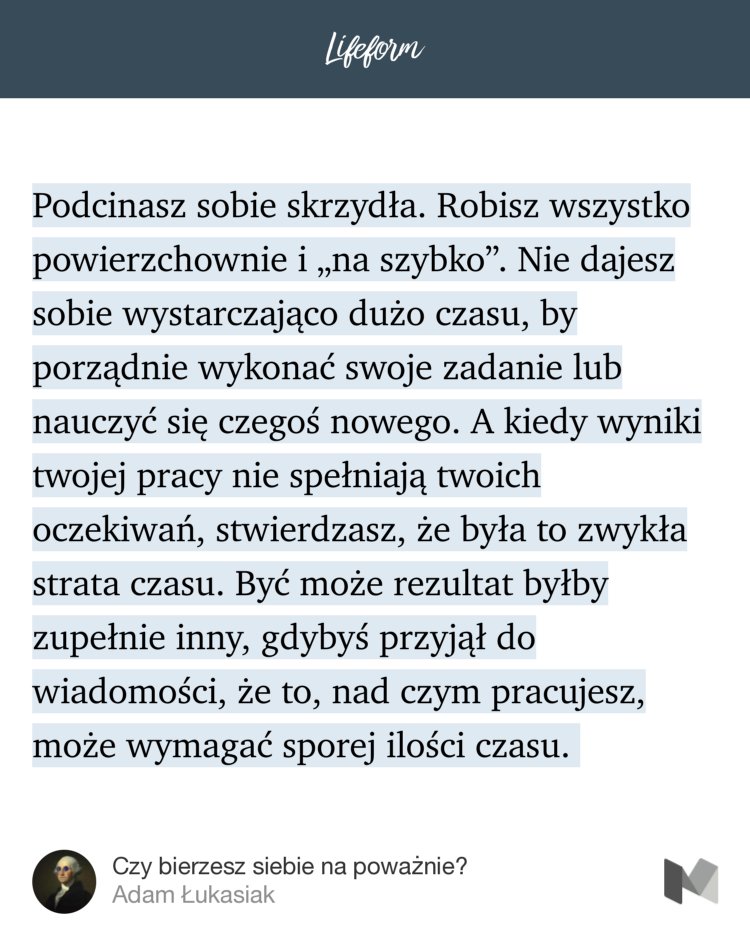 lifeformpl's tweet photo. „Czy bierzesz siebie na poważnie?” https://t.co/uNBFOXRSiI https://t.co/n4VIWh8sTk