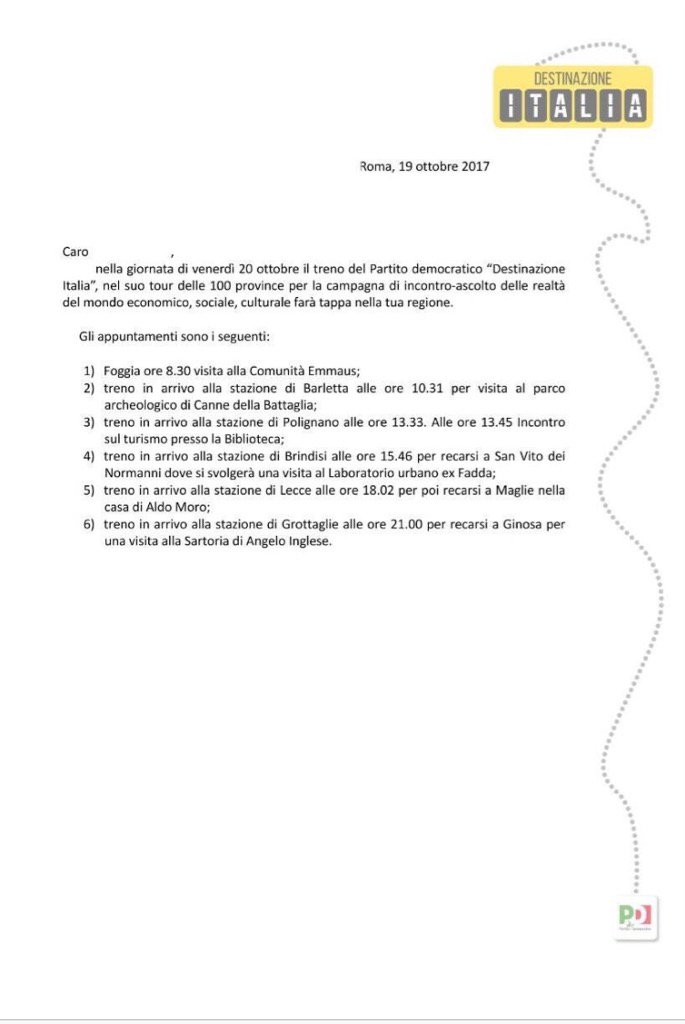 Ginosa di Puglia. Matteo Renzi incontra oggi Angelo Inglese nella sua sartoria.