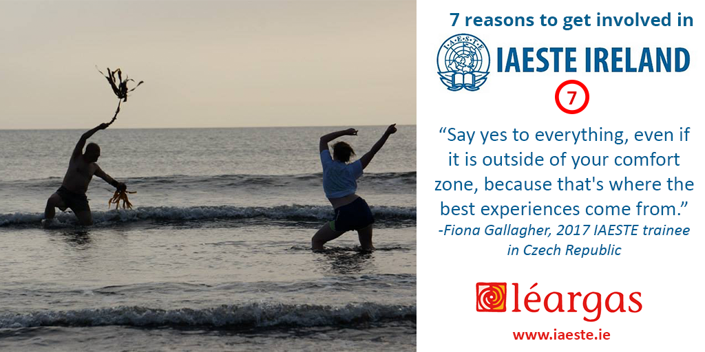 Leargas's tweet photo. Countdown complete: Happy #IAESTEDAY!! Reason 7 is new experience. Share your #IAESTE experience with us &amp; win! https://t.co/mPWimW71iH https://t.co/XjIJkCw0mU