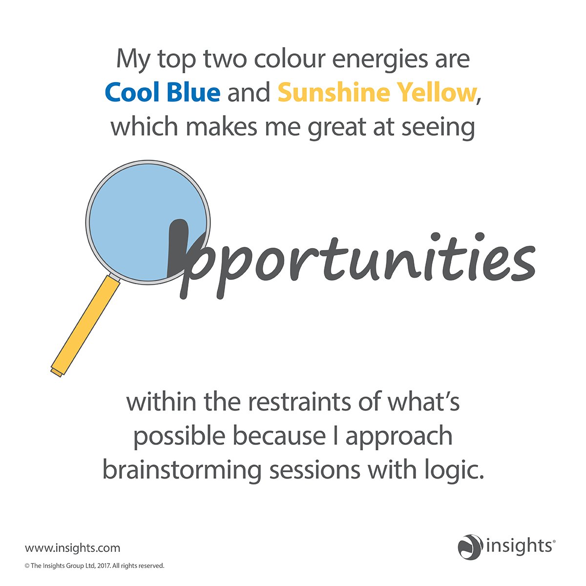 Insights's tweet photo. With that creative mix of Cool Blue and Sunshine Yellow energy you really know how to think out of the box. https://t.co/Q3lZZxpeLy