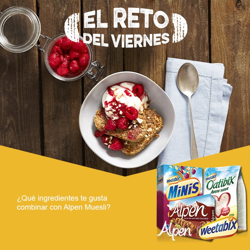 weetabix_es's tweet photo. #CONCURSO: Damos la bienvenida al viernes con otro #RetoWeetabix. Contesta a nuestra pregunta con #RetoWeetabix y dale a “me gusta”. Suerte! https://t.co/bNBrPiHDYH