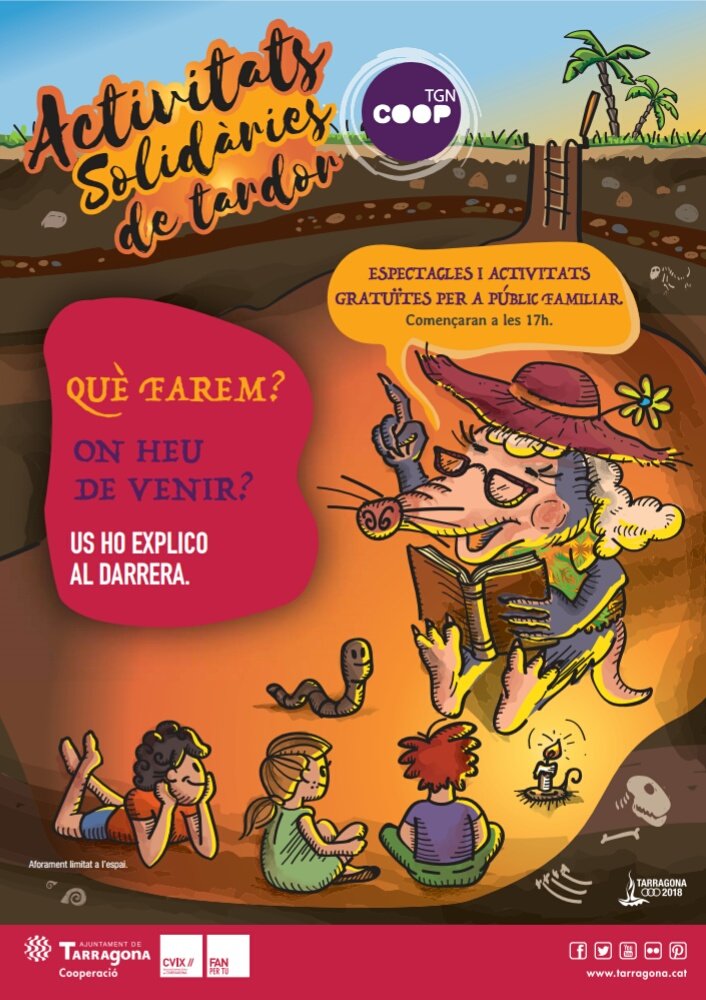 TGNAjuntament's tweet photo. '#Terrabastall de contes' (17.15 h - #EJKesse) estrena les activitats de @TgnCooperacio.

ℹ https://t.co/FFAj8vwltV https://t.co/iFwS3R0YWe