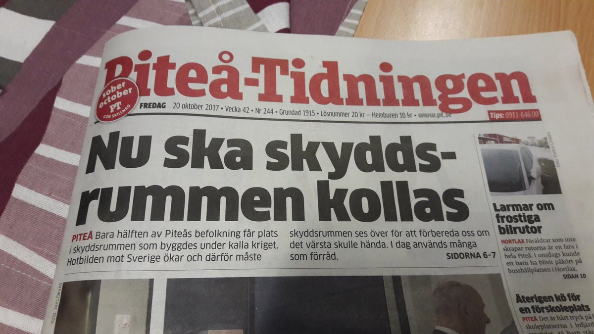 rttlundman's tweet photo. Ibland är den lokala tidningen riktigt läsvärd!
#msb #PT #Framsida #Heluppslag https://t.co/H7EPnXpuLF
