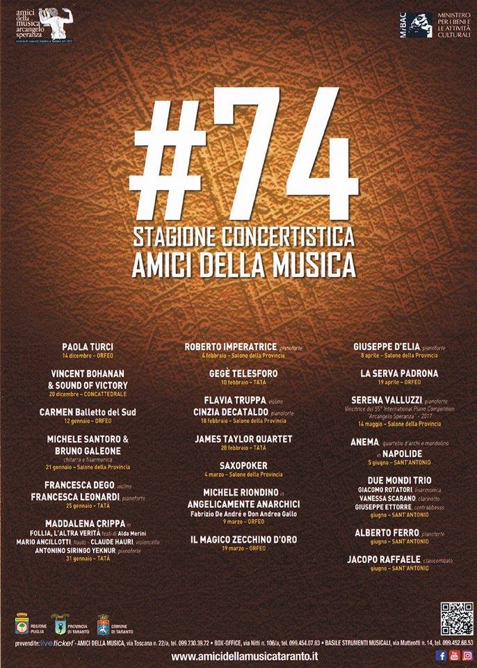 IdeaRadioBR's tweet photo. AMICI DELLA MUSICA «ARCANGELO SPERANZA» Ecco la 74a Stagione concertistica. https://t.co/dq4whN2zxI