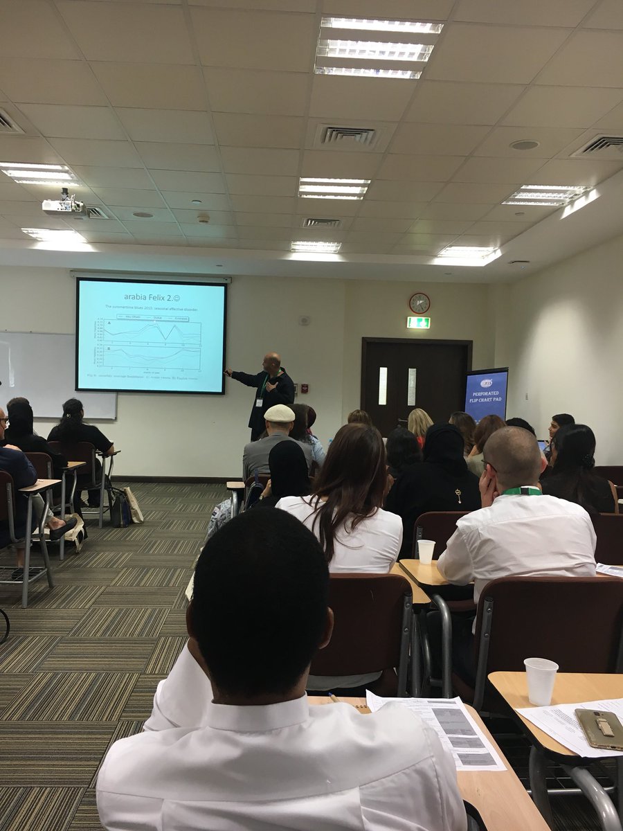 Dubai_Psych's tweet photo. Soaking up the atmosphere at the @PsychDXB conference listening to @DrJustinThomas muse about emojis. Top two UAE emojis: 😂❤️ https://t.co/1qnTZ4d7Zb