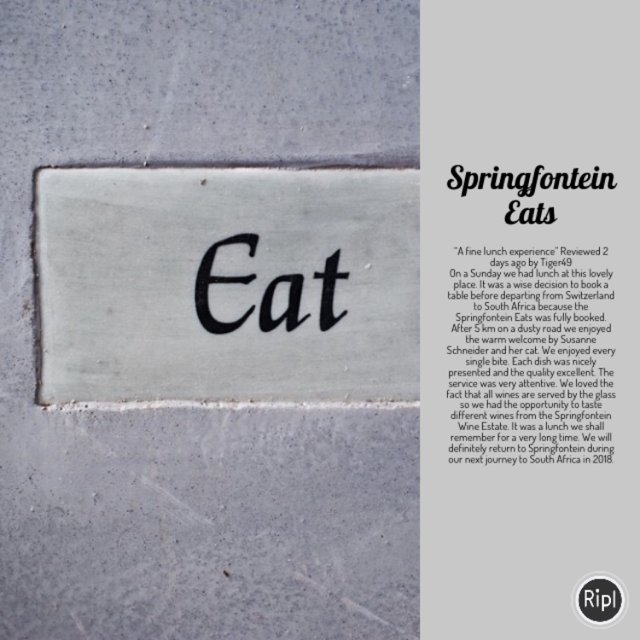 We love hearing from our guests @springfonteineats via ripl.com