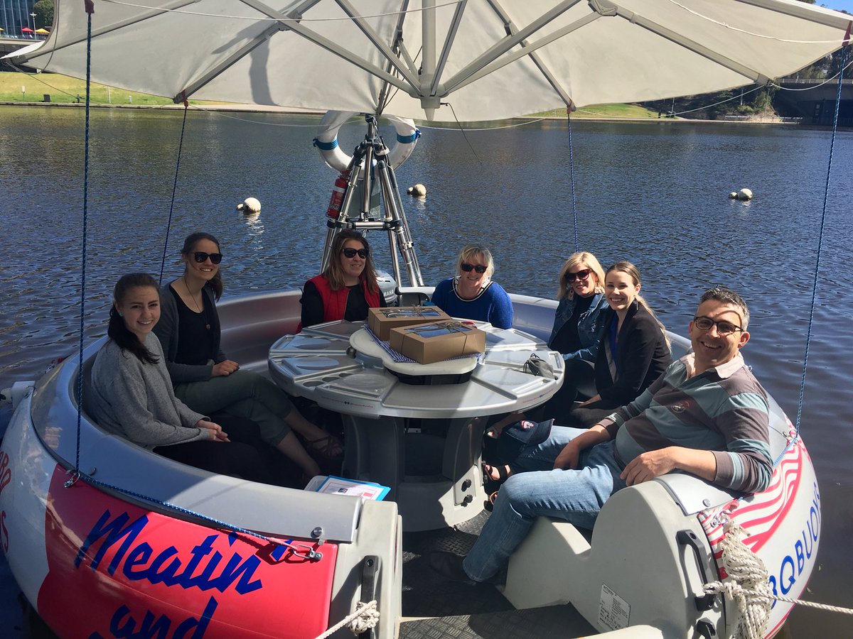 tic_southaus's tweet photo. No better way to spend your #Friday afternoon than soaking up the sun in a boat, thanks to SATIC Member @bbqbuoys for having us! #funafloat https://t.co/4uKpdwDtBt