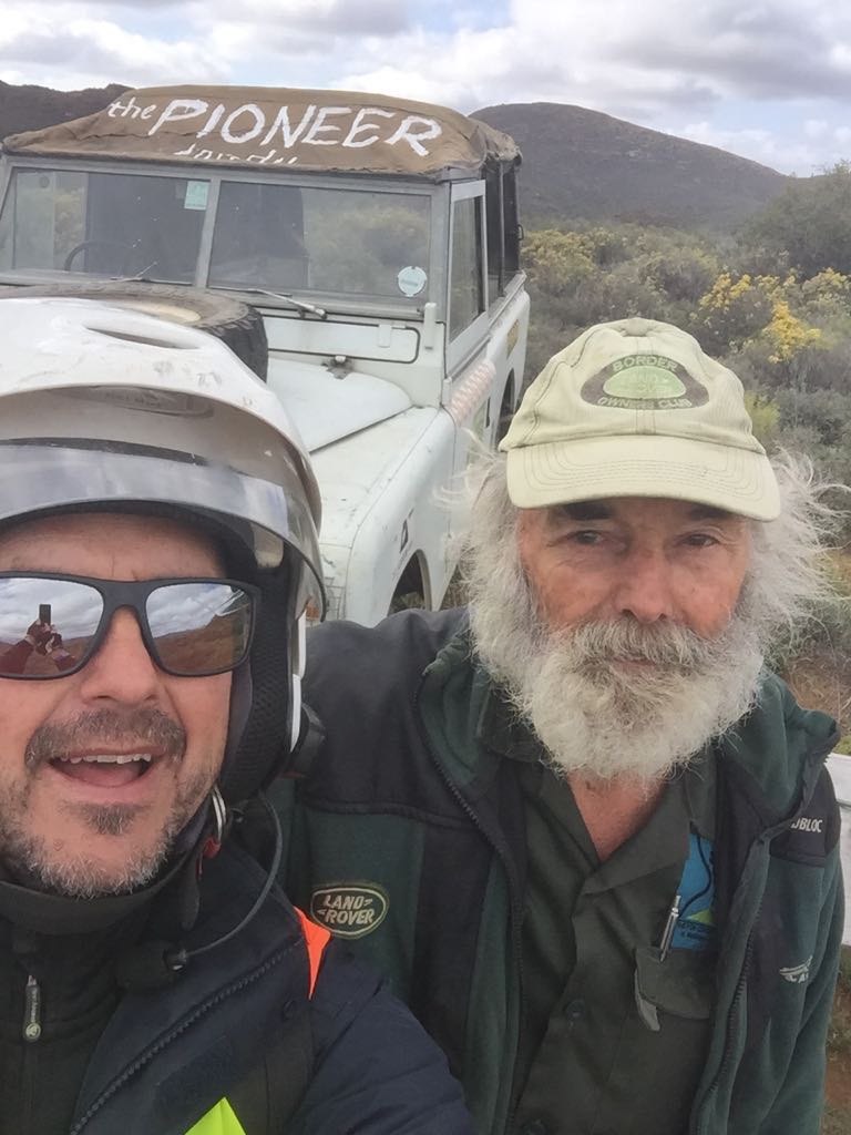 CapePioneer's tweet photo. .@hencorademeyer caught up with the original #CapePioneerTrek route director &amp; #KleinKaroo hard man, Katot Meyer, on the route today. https://t.co/Tu5S3MtsCN