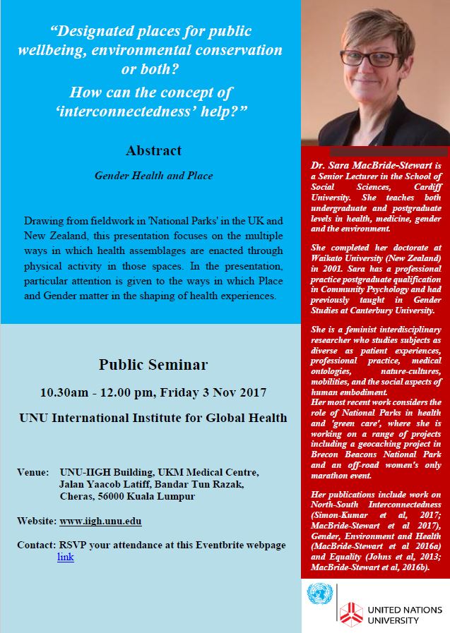 Yi Yi Lee (@yiyilee5) on Twitter photo Public Seminar on Gender Health and Place by Dr.Sara MacBride-Stewart (Cardiff U) <a href="/UNU_IIGH/">UNU International Institute for Global Health</a> 3rd Nov,10.30am iigh.unu.edu/events/seminar… Public Seminar on Gender Health and Place by Dr.Sara MacBride-Stewart (Cardiff U) <a href="/UNU_IIGH/">UNU International Institute for Global Health</a> 3rd Nov,10.30am iigh.unu.edu/events/seminar…