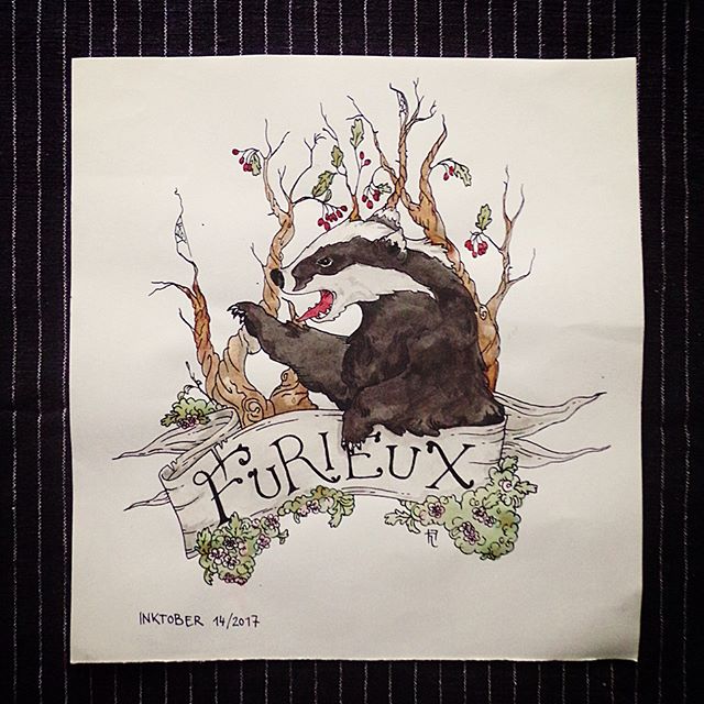 thistledowngang's tweet photo. #inktober2017 Day 14/31, #fierce

Because ppl keep underestimating #Hufflepuff

#badgerpride #badger #illustration #inktober #ink https://t.co/27ao92cdxy