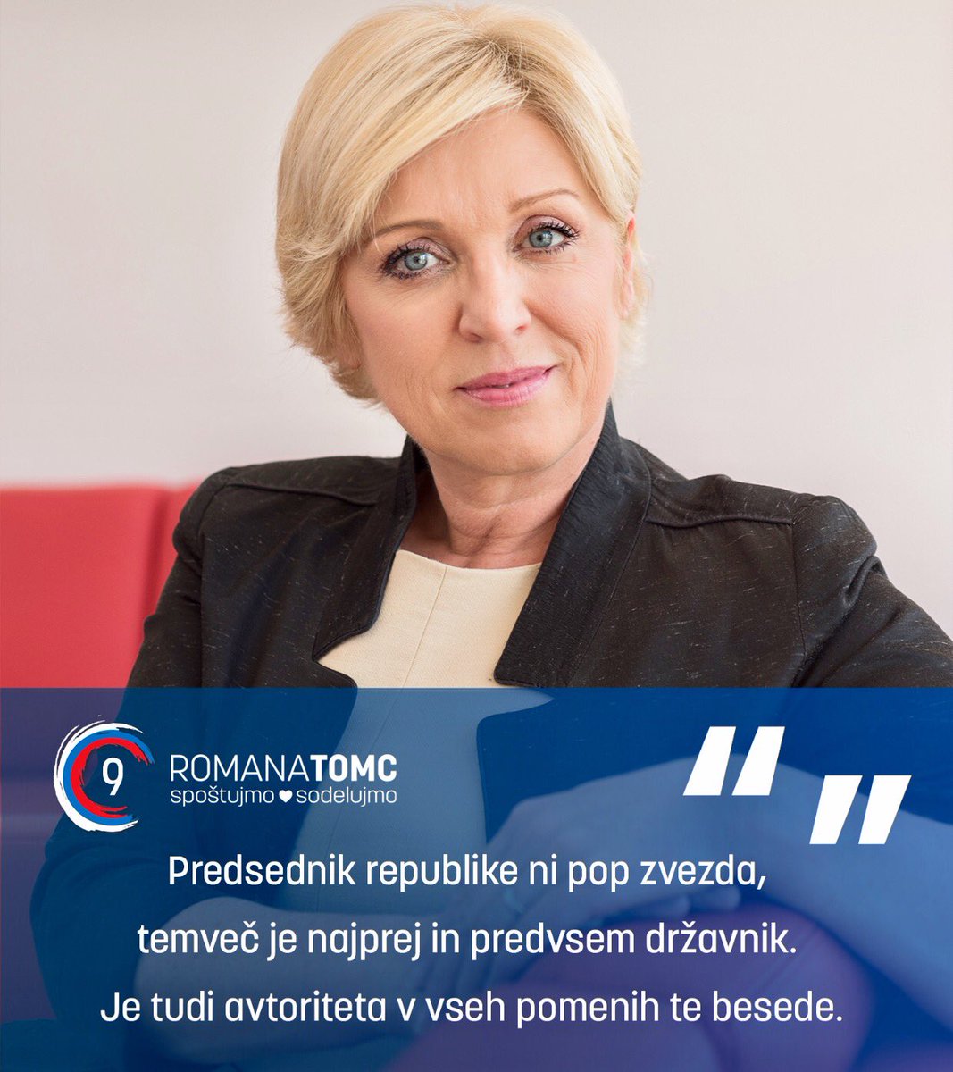 strankaSDS's tweet photo. .@RomanaTomc "Predsednik ni pop zvezda, temveč je najprej in predvsem državnik" #vol17ve #volitve2017 https://t.co/DO1wcPHvus