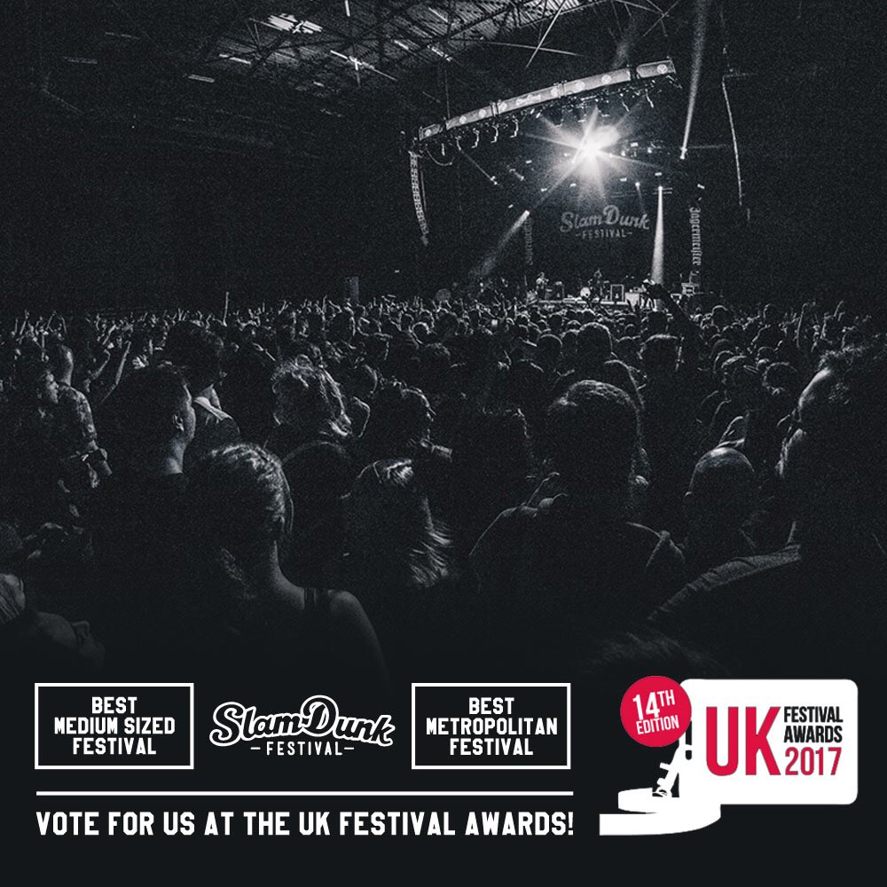 SlamDunkMusic's tweet photo. WE GOT NOMINATED FOR THE UK FESTIVAL AWARDS! We’d really appreciate your support at this link, where you can vote! > https://t.co/xal3Xbz3T5 https://t.co/qGa6TsPP2U