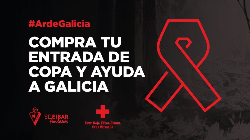 SDEibar's tweet photo. SD Eibar donará la taquilla del choque de Copa ante el @RCCelta a los afectados por los incendios https://t.co/V6poNZXRke #ArdeGalicia https://t.co/jmCc3xSTjU