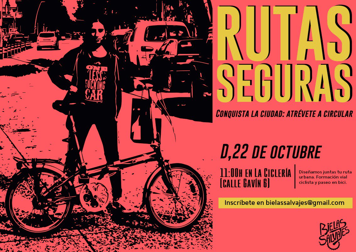 BielasSalvajes's tweet photo. Ven este domingo 22 a RUTAS SEGURAS: Conquista la ciudad, atrévete a circular. Para inscribirte manda un correo a bielassalvajes@gmail.com https://t.co/tPnTCQyDgh