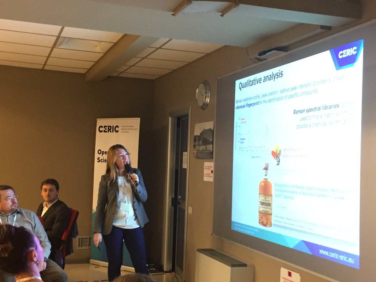CERICnews's tweet photo. Industrial applications of #Raman spectroscopy, presented now by Dr. Barbara Rossi, Researcher at #IUVS beamline at Elettra @elettra_ilo https://t.co/Rf9wsk4B48