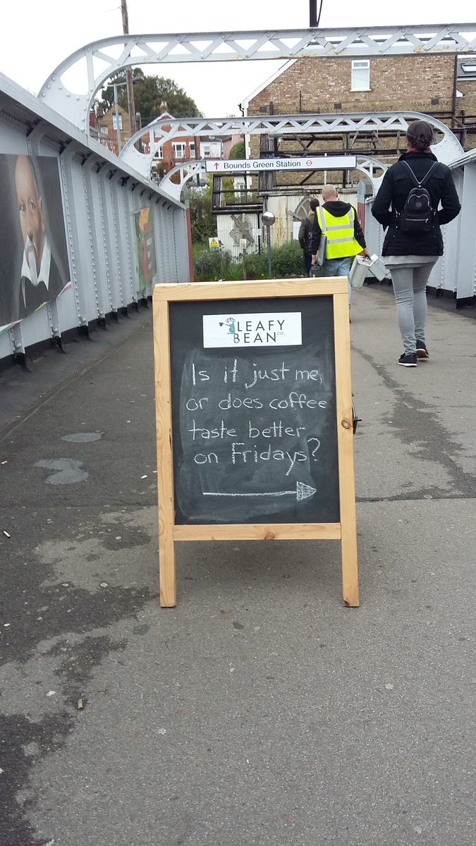 A very cool cafe <a href="/LeafyBeanCo/">Leafy Bean Co</a> at #BowesPark station.<a href="/WeLoveMyddleton/">We Love Myddleton Rd</a> <a href="/TheBowesParker/">The Bowes Parker</a> <a href="/MyddletonMarket/">Myddleton Rd Market</a>