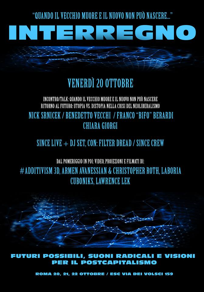 Quando il vecchio muore e il nuovo non può nascere.
#backtothefuture: Utopia vs Distopia in crisi del neoliberalismo.
#Interregno
#20ottobre