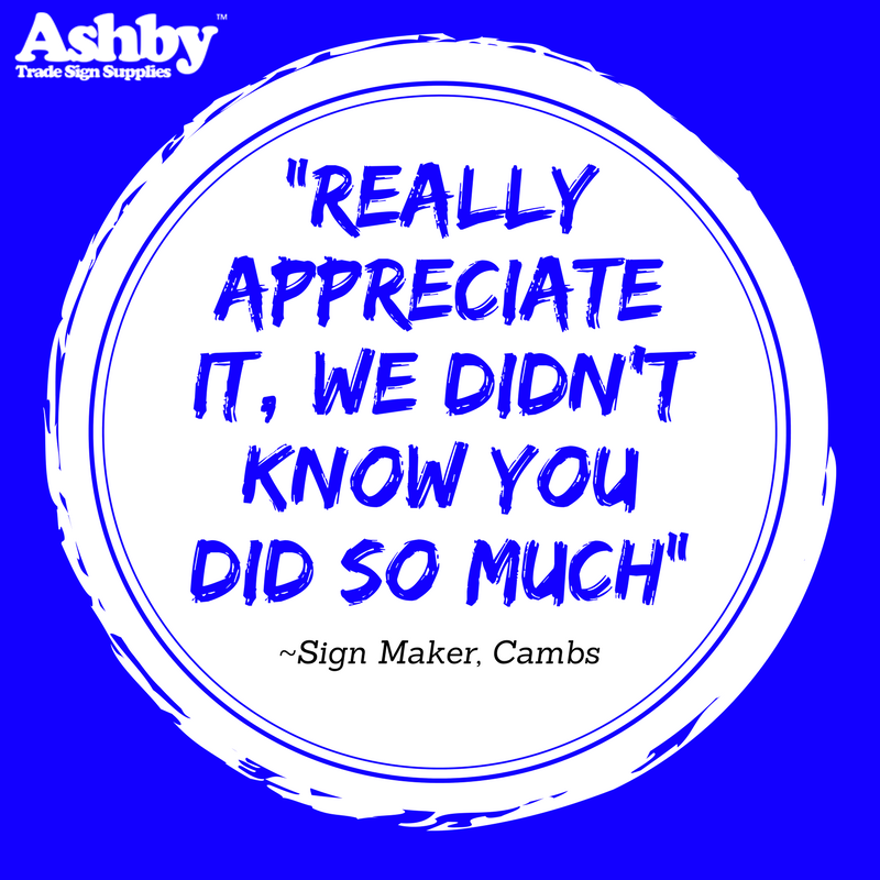 AshbyTrade's tweet photo. We're still flying high from @SignLinkLive &amp; we have another great testimonial in to share - definitely got that #FridayFeeling today! https://t.co/kQOyGLSUDL