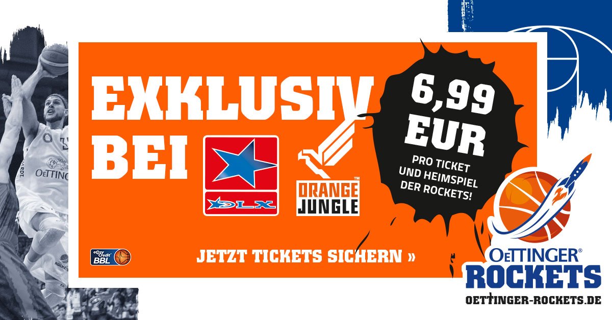 RocketsBaskets's tweet photo. Orange Jungle wird exklusive Vorverkaufsstelle für uns! Tickets könnt ihr euch in allen Filialen in Erfurt sichern! #readyfortakeoff https://t.co/aR0sy2BBzD