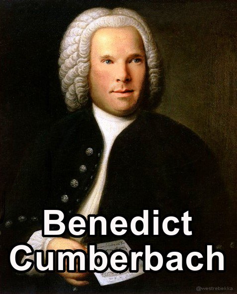 westrebekka's tweet photo. It started with a typo ... #BenedictCumberbatch #JSBach #CumberMeme #ClassicBatch #Manip https://t.co/RCPENfzRzS