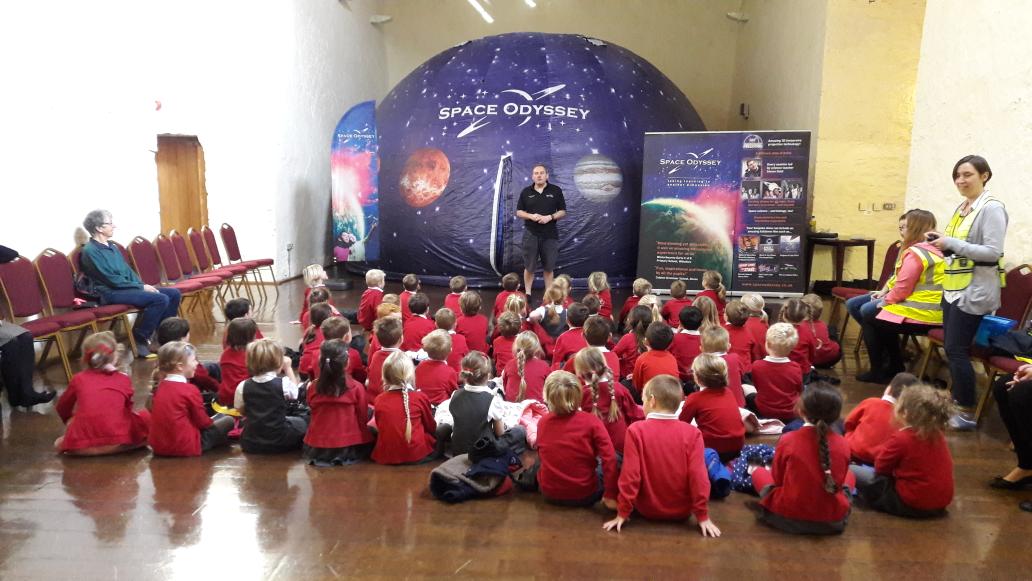 The first of many young people experiencing the Space Odyessy Dome today, welcome Dunster 1st to our Dark Skies Festival #exmoor #exmoorDSF