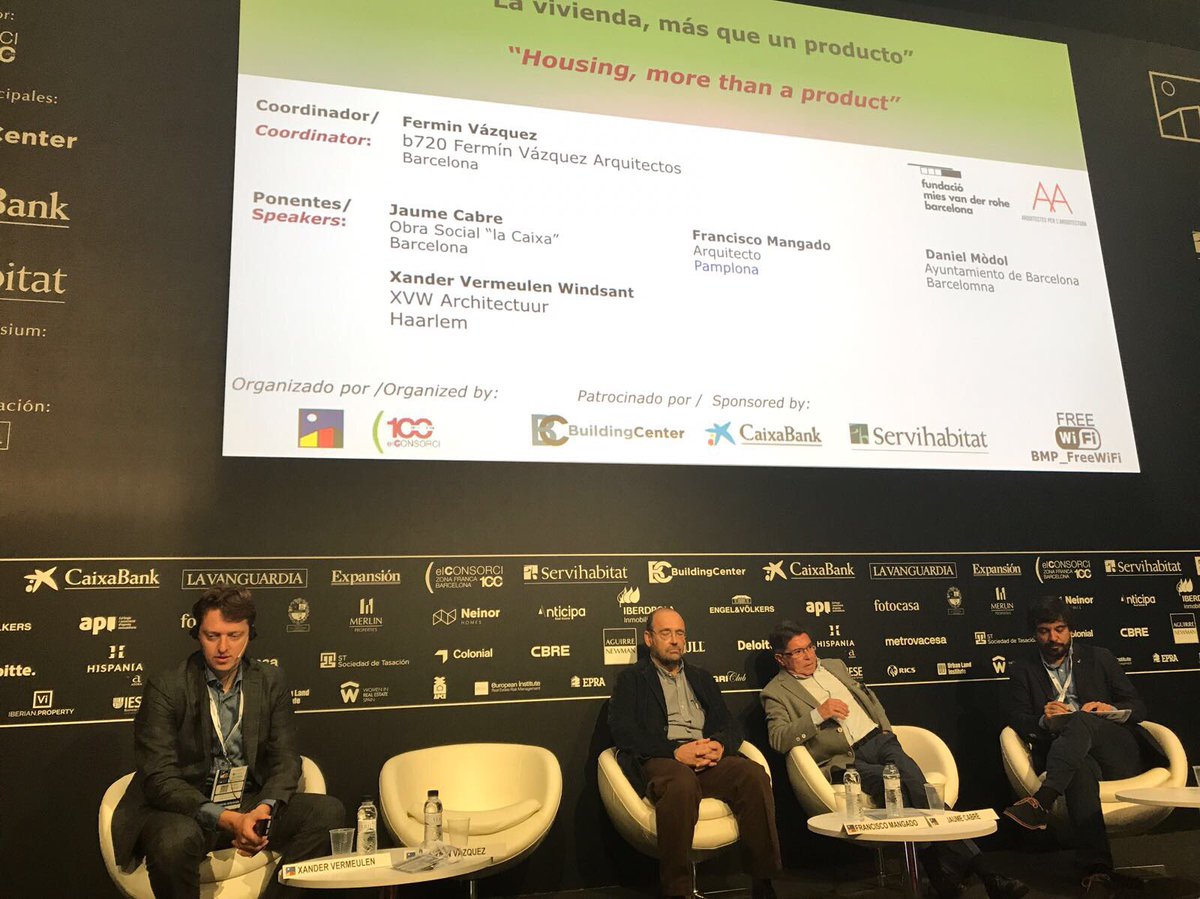 FundacioMies's tweet photo. #BMP17: 'Housing, more than a product' with @DModolD @FundacioMies president and @XanderXVW @XVWarchitectuur winner of #EUMiesAward 2017 https://t.co/V8TQYS08CJ