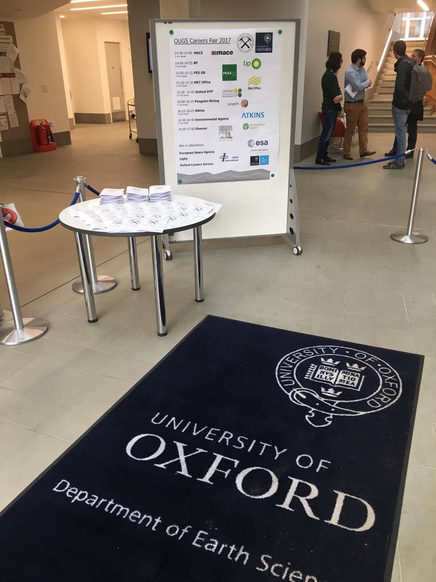 OUGS 2017 Careers Fair, this afternoon in the department of Earth Sciences!!