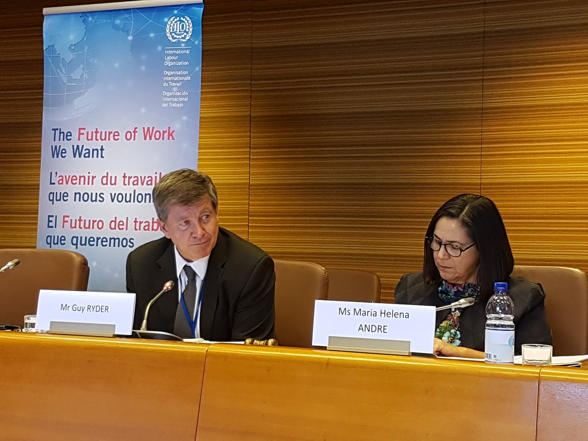 ILOACTRAV's tweet photo. Collective #bargaining , social dialogue must be enhanced to address new challenges of the #FutureofWork. @GuyRyder .#ILOFOW https://t.co/fvGw2gYlFW