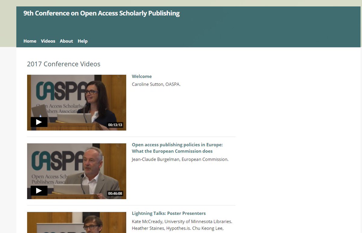 SciPressLtd's tweet photo. Videos from #coasp9 @OASPA are online! Many thanks for gathering a great team of participants and speakers!
https://t.co/HAQLeqHRee https://t.co/Y2fDTqJNXm
