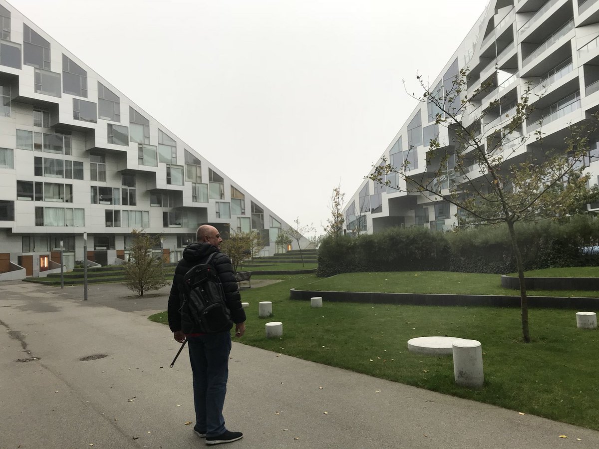 peteswiftysan's tweet photo. Misty start for the tour of #orestad @VisitCopenhagen with @PeelLivWaters .Still we get a @BjarkeIngels original! Nice work @kaiuwebergmann https://t.co/uAJauh76ol