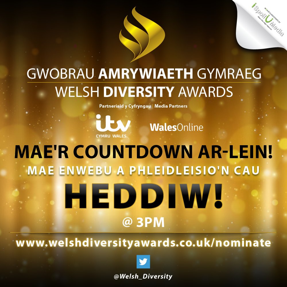 Welsh_Diversity's tweet photo. Nominations and Voting for The #WelshDiversityAwards2018 close TODAY!! Get your submissions in before its too late!! #WDA #NOMINATE https://t.co/HnZkvxifUr
