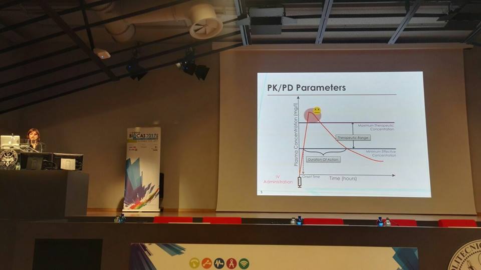 CarraraSandro's tweet photo. #BioCAS2017 our Francesca Stradolini presenting work of her and Bruno Donato about driving injection-pumps in anesthesiology! https://t.co/FWsPSrk6wW